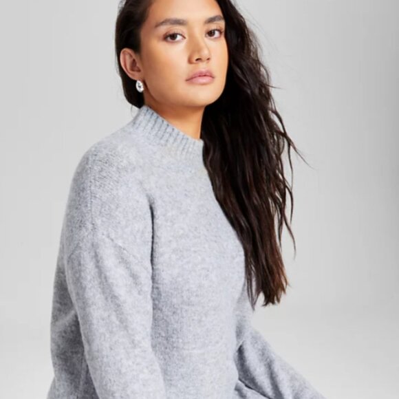 And Now This Women's Mock-Neck Long-Sleeves Tunic Sweater - Picture 1 of 3